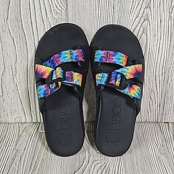 Chaco Chillos Tie Dye Slide Sandals Kids Size 3 - Picture 6 of 11